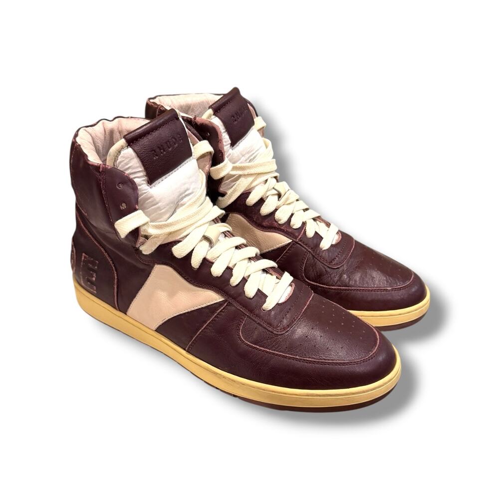 RHUDE Rhecess High-Top Sneakers ‘Maroon’ | Size 10US